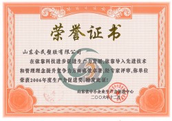 省級生產(chǎn)力促進(jìn)獎榮譽(yù)證書(shū)-2006.12