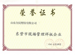 市級現場(chǎng)管理樣板企業(yè)榮譽(yù)市級2005.04